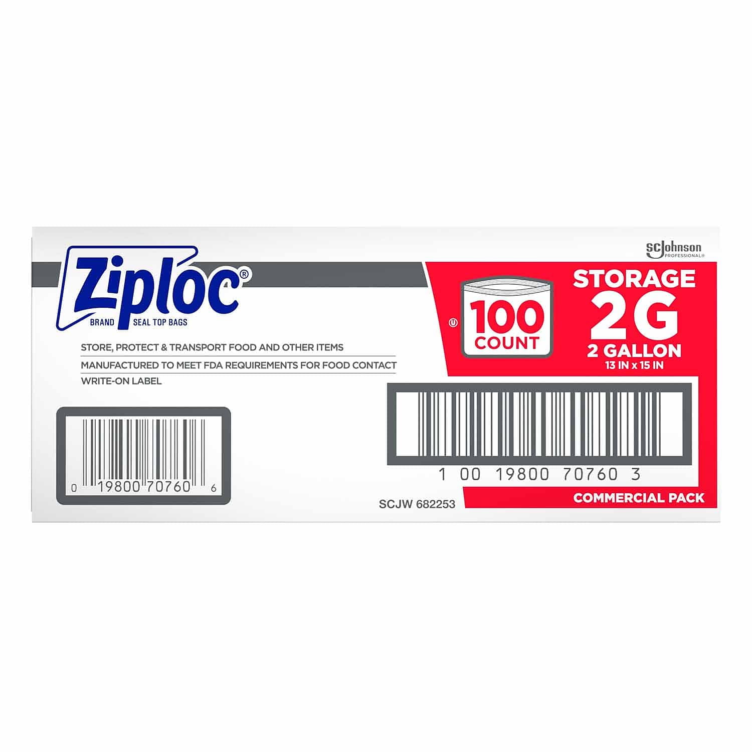 Ziploc Double Zipper Bags 2 Gallon Clear Case Of 100 - Office Depot