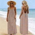 thumbnail image 1 of Ovbmpzd Robe Rayée pour Femmes Maxi Dos Nu Robe Caraco Vacances à Nouer dans le Dos Bretelles Spaghetti Robe d'Été pour Dames L, 1 of 9