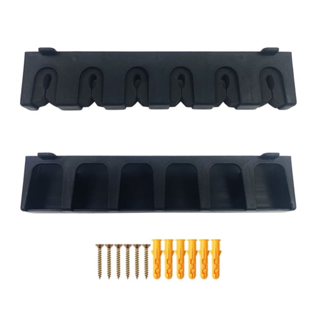 Naiovety Soporte para caña de pescar montado en la pared para garaje, coche, casa, poste Horizontal, estante de almacenamiento, descanso, lago, río, Pescar 6 hoyos Naiovety OD028986-01