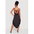 thumbnail image 3 of Women's Cowl Neck Asymmetrical Ruffle Hem Maxi Dress, 3 of 3