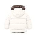 thumbnail image 4 of enyan Toddler Baby Coat Bear Hooded Winter Jacket Fleece Snowsuit Windproof Outerwear for Infant Boy Girl Beige，3-4 Years, 4 of 7