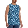 thumbnail image 2 of Fotbe Sea Water Wave Men's Camiseta sin Mangas Estampada para Hombres, Playera Casual para Gimnasio, Entrenamiento, Playa-Large, 2 of 7