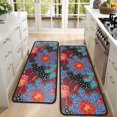 thumbnail image 4 of Kitchen Rugs Sets Of 2,Pioneer Flower Floral Print Pattern Anti Fatigue Kitchen Mat Rugs Non Slip Washable,Decorative Kitchen Floor Mats for Kitchen,Sink,Laundry,17"x47"+17"x47", 4 of 5
