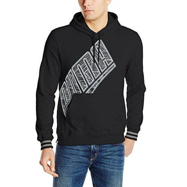 PUMA Men's Pullover Graphic Hooded Sweatshirt Hoodie, Black/White