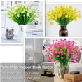 thumbnail image 5 of Artificial Flowers for Outdoor Summer Decoration, UV Resistant Faux Outsides Plastic Greenery Shrubs Artificial Plants Fake Flowers Planter Home Cemetery Decor(Pink), 5 of 5