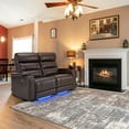 thumbnail image 2 of MCombo Power Loveseat Recliner Sofa with Adjustable Headrest, Electric Home Theater Seating with Hidden Armrest Storage, USB & Type-C Port, LED Light (Dark Brown), 2 of 10