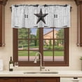 thumbnail image 6 of Texas Star Retro Curtain Valances for Windows, Kitchen Valance Window Treatments Panel 2 Pack, Vintage Brown Wooden Rod Pocket Short Curtains for Bathroom Bedroom 60 x 18 Inch, 6 of 8