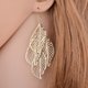 thumbnail image 4 of EeaseMX 1 par de pendientes de hojas multicapa, sencillos, con hojas huecas, estilo vintage, 4 of 6