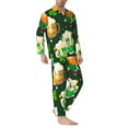 thumbnail image 3 of Bingfone Men'S Pajama Set 2 Piece Loungewear Pjs, Long Sleeve With Pajama Pants-St Patrick'S Day10, 3 of 9