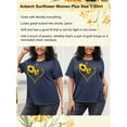 thumbnail image 6 of Anbech Butterfly Sunflower Plus Size T-Shirts for Women Graphic Heart and Sunflower Print Oversize Short Sleeves T-Shirt with Round Neck, 6 of 9