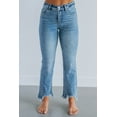 thumbnail image 3 of Neona Risen Women's Mid Rise Straight Jeans, Raw Hem, Stretch, Multi Colors, 3 of 6