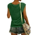 thumbnail image 3 of QAFOPEH Women Dandelion Print V Neck Sleeveless Summer T-Shirt, 3 of 3