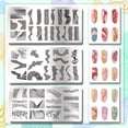 thumbnail image 3 of Juego de 3 placas para estampar uñas con textura de líneas, estampador de uñas con líneas onduladas, plantillas para uñas, placas de acero inoxidable con imágenes para uñas., 3 of 7