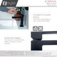 thumbnail image 3 of Stylish Single Handle Matte Black Bathroom Faucet B-112N, 3 of 13