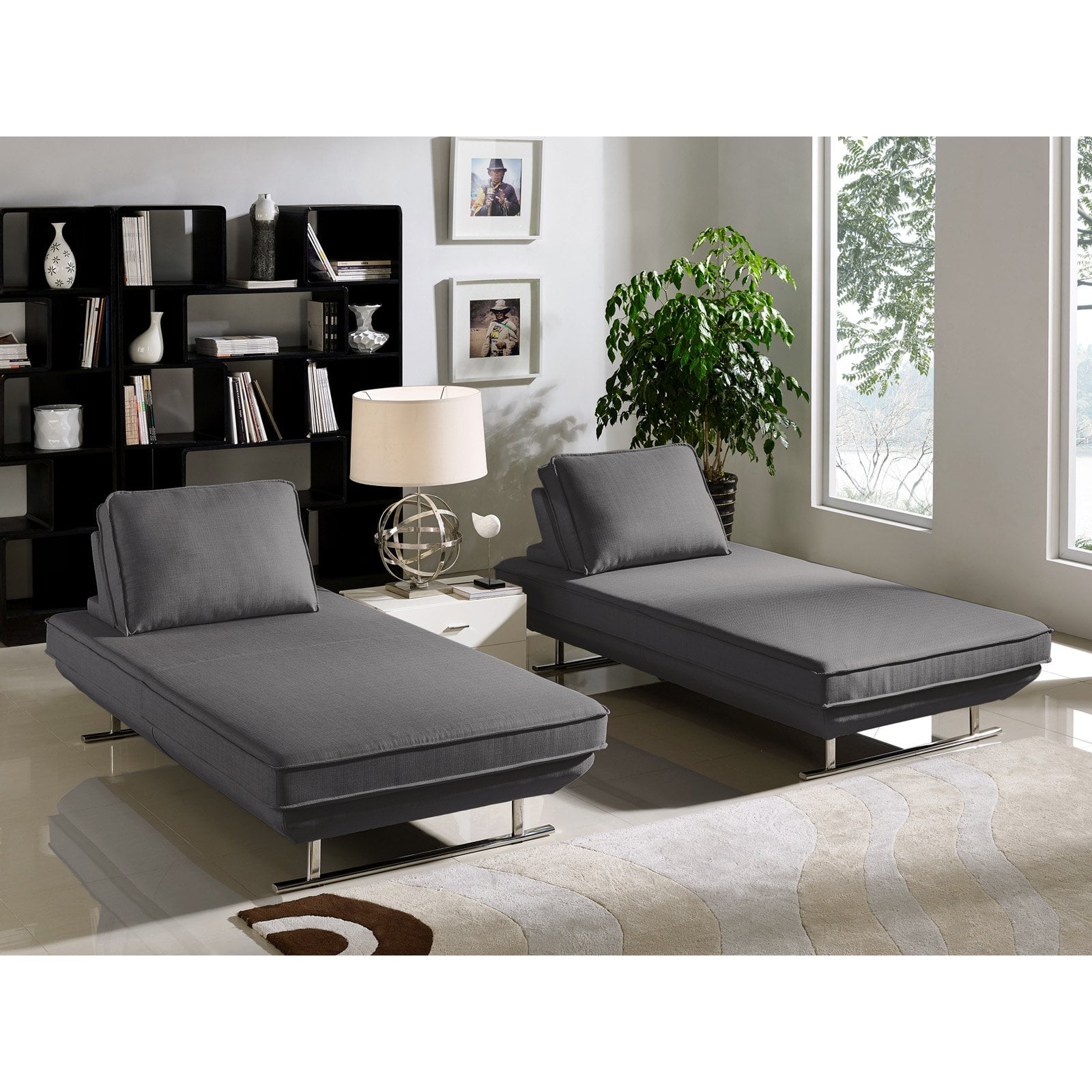 Diamond Sofa Dolce Lounge Seating Platforms With Adjustable Backrest Set Of 2 Walmart Com Walmart Com