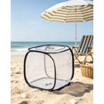 thumbnail image 2 of Collapsible Insect Habitat Cage 30x30x30cm Black Trim White Mesh Pop Up Cage with Zipper for Outdoor Use, 2 of 3