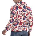 thumbnail image 6 of Wukai record rock Skull lips Print Men Hoodies Fleece Sweatshirts Long Sleeve Sweaters Pullover Fall Outfits Winter Clothes-3X-Large, 6 of 7