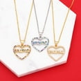 thumbnail image 3 of 14K Gold Plated Heart Necklace for Women Dainty Pendant Necklace for Grandmother Mom Daughter Wife, 3 of 5