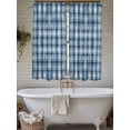 thumbnail image 4 of Blue Plaid Living Room Curtains 2 Panel, Modern Simple Watercolor Buffalo Lattice Cafe Window Treatment, Extra Long Farmhouse Bedroom Bathroom Kitchen Curtains Drapes 104"x72", 4 of 6