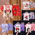 thumbnail image 2 of Pijama de manga corta para niños de Mickey Mouse Spider-Man, traje de verano para niña y niño, ropa de casa de dibujos animados, traje fino de dos piezas, Pijama14 128-135cm Gao Jinjia LED, 2 of 2
