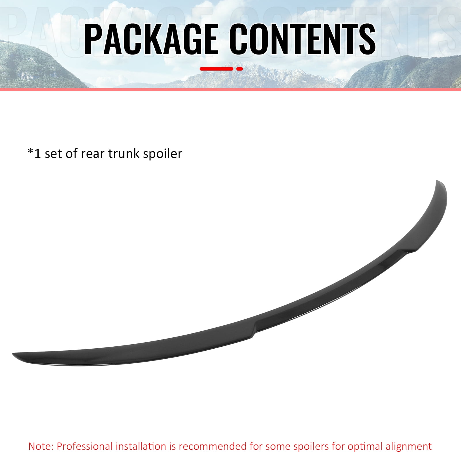 Ikon Motorsports Trunk Spoiler Compatible with 2026 Tesla Model Y Juniper, V Style Gloss Black ABS Plastic Add-on Rear Trunk Lid Spoiler Wing Lip