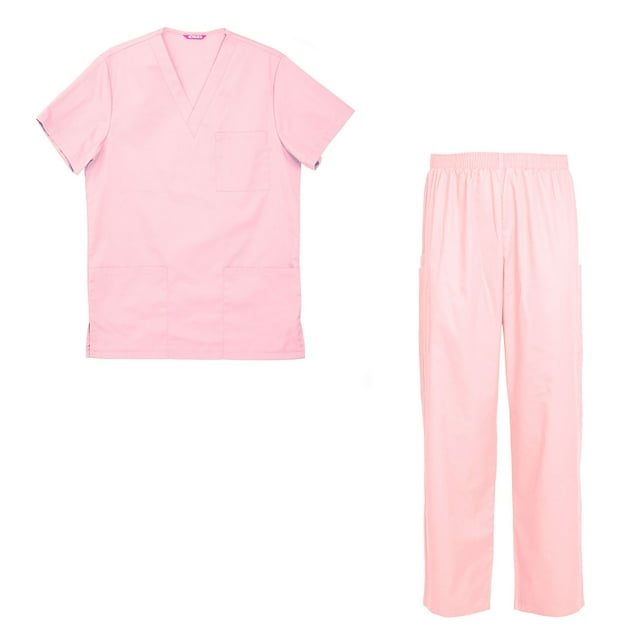 Men's Scrubs Set Scrub Top and Pants Scrubs Set