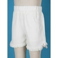 thumbnail image 4 of HULIJA Kids Girls Casual Summer High Waisted Hemming Jeans Denim Shorts with Pockets Pull on Short White 140, 4 of 7