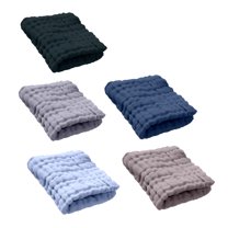 AUQ 5Pcs Wash Cloth,Versatile Multi-Use Towel Wash Rags for Body,Quick-Dry Easy-Clean Yarn Face Wash Cloth,Blue,11.81*11.81*0.39in