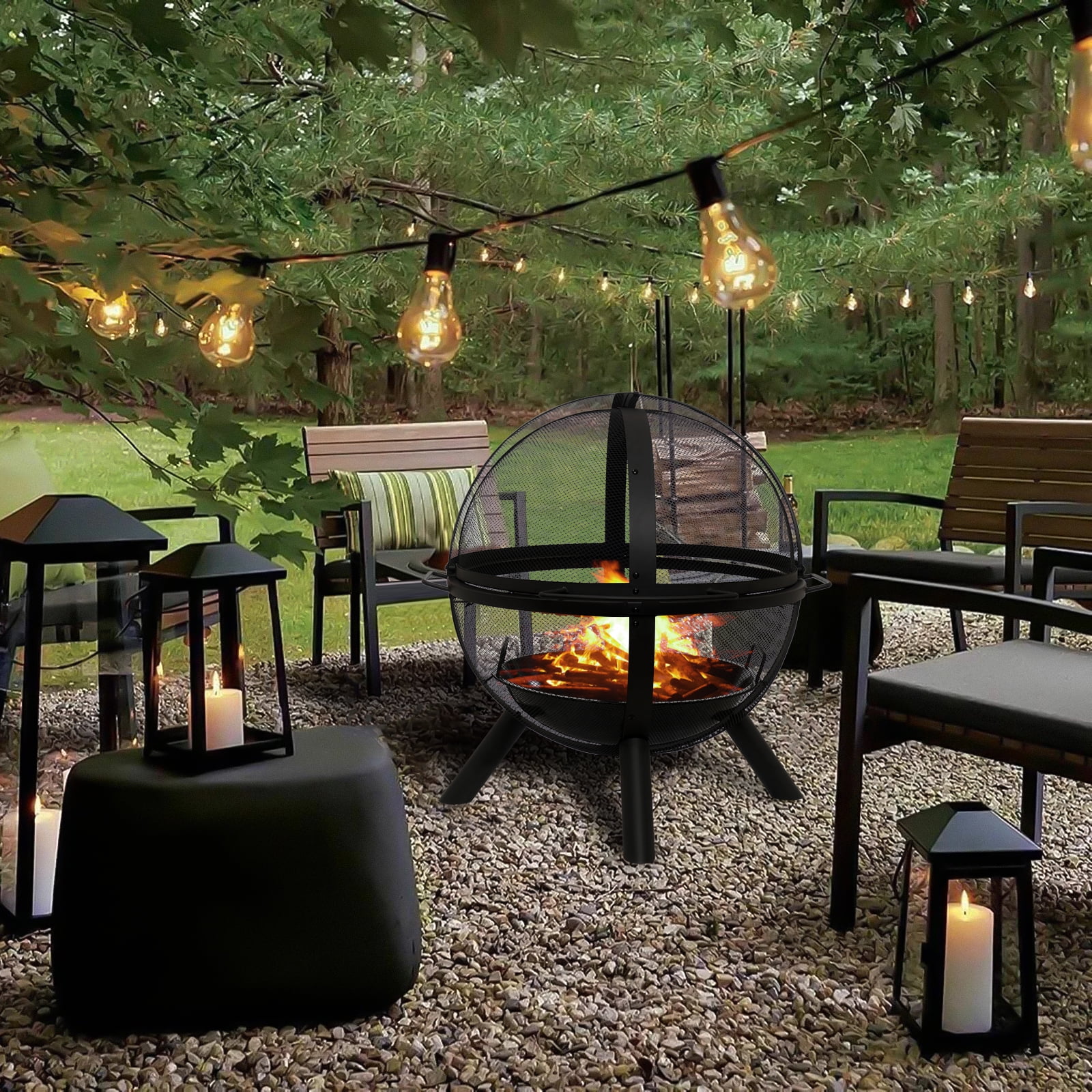 Round Fire Pit Globe