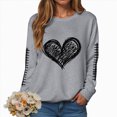 thumbnail image 5 of Towmus Women's Cute Love Heart Sweatshirt Casual Long Sleeve Crew Neck Sweatshirts Fall Loose Fit Y2k Pullover Tops, 5 of 6