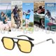thumbnail image 5 of Gafas de sol huecas de doble haz, gafas de sol cuadradas retro de moda sencillas, hechas de PC, 5 of 5