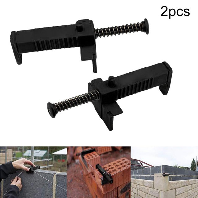 facefd 1 Pair Engineering Plastic Bricklaying Line Drawing Tool Brick Leveling Measuring Tool for Bricklayer Black