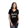 thumbnail image 2 of Whiskey Helps Women's Fashion Relaxed V-Neck T-Shirt Tee Heather Black 2X-Large, 2 of 5