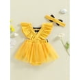 thumbnail image 6 of Infant Baby Girl Summer Clothes Ruffle Fly Sleeve Romper Dress Animal Print Bodysuit Playsuits 3-18M, 6 of 10