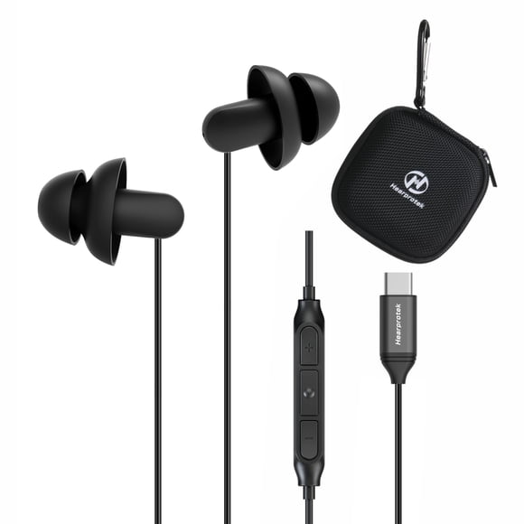 Auriculares Sleep Hearprotek con micrófono para Android, 2 pares
