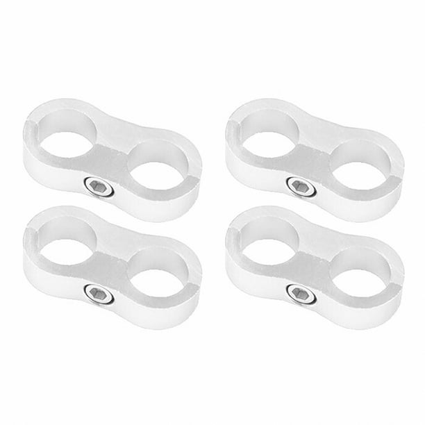 Sidaley 4 Uds. Abrazadera de manguera 4AN 6AN 8AN 10AN 12AN línea de manguera de aceite, 4 uds/lote 6AN soporte de abrazadera de manguera para Vehículos, repuestos y accesorios Mis plateado AN6