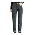 thumbnail image 5 of Outfmvch Fleece Lined Jeans Women Stretchy Jeans for Women High Waisted Jeans for Women Womens Wide Leg Jeans Womens Jeans Flare Jeans for Women Straight Leg Dark Gray 25, 5 of 9