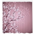 thumbnail image 3 of Ambesonne Japanese Shower Curtain, Sakura Bloom Spring Season, 69"Wx75"L, Dried Rose, 3 of 3