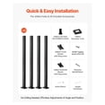 thumbnail image 5 of Cable Railing Post 4-Pack, 42 Inch Stainless Steel Deck Railing Posts with Pre-Drilled Holes, Black Horizontal Railing Kit for Decks, Stairs, Porches, 5 of 7