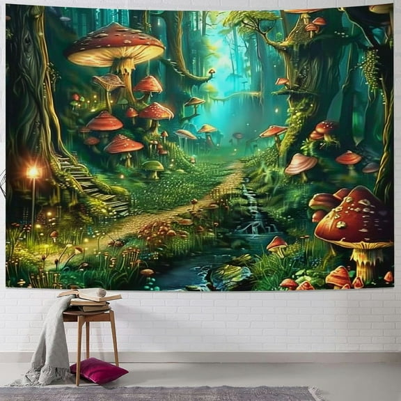 Orinice Mushrooms Tapestry Wall Hanging Unique Style for Home Wall Decor Art Living Room Bedroom Dorm Decoration 40x30inch
