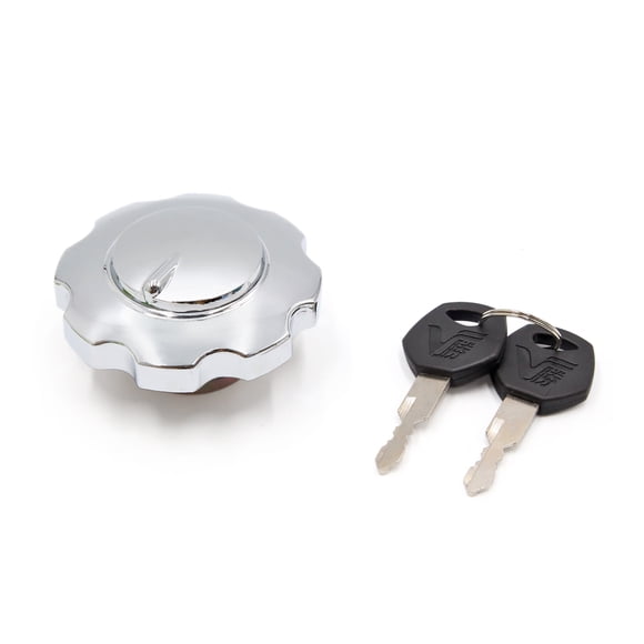 Unique Bargains Silver Tone Metal Motorcycle Oil Fuel Tank Gas Cap Lock Cover w 2 Keys for CG125
