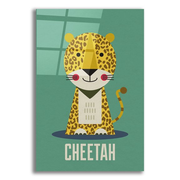 Epic Art 'Cheetah Kids Nursery' by Gary Williams, Acrylic Glass Wall Art, 12"x16"