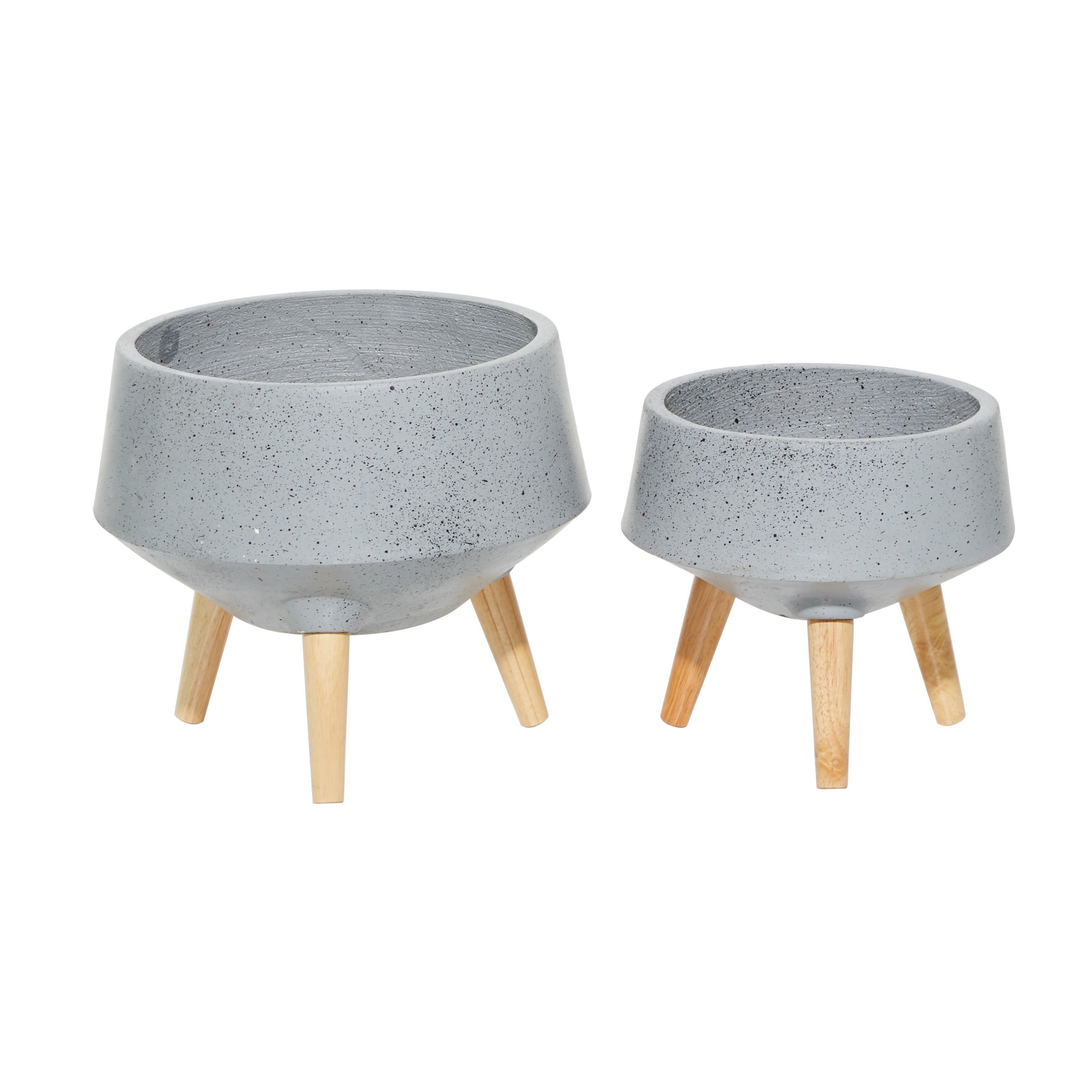 DecMode 14 In. Planter, MGO, Grey, 2 - Pieces