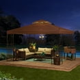 thumbnail image 3 of Sunjoy 10 ft. x 12 ft. Soft Top Gazebo with Khaki 2-Tier Canopy and Ceiling Hook, 3 of 11