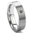 thumbnail image 1 of Titanium Kay Titanium 6mm Solitaire Black Diamond Brush Finish Flat Comfort Fit Mens Wedding Band Ring Sz 14.5, 1 of 4
