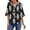 Black Leaves, variant on Chiffon Blouses for Women Dressy Ruffle V Neck Tops Summer Casual 3/4 Sleeve Shirts