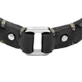 thumbnail image 2 of Pulsera Fossil Machine de cuero negro y acero inoxidable, 2 of 5