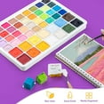 thumbnail image 2 of HIMI Gouache Paint Set, 50 colors(14 Colors x 60ml + 36 Colors x 30ml) with a Portable Carrying Case, Jelly Cup Design, Miya Gouache Paint for Canvas Watercolor Paper - Perfect for Beginners, Artists, 2 of 7