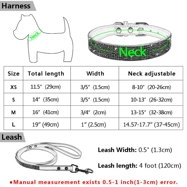 HIBRO Dog Collar Buckle Hardware Weight Collars for Dogs Pet Bone  Rhinestone Dog Collar Diamond Buckle Pet Leash Cat Collar 