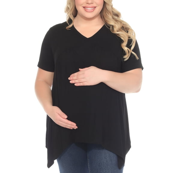 White Mark Maternity Shirred Maternity Top, Women's, S-3X